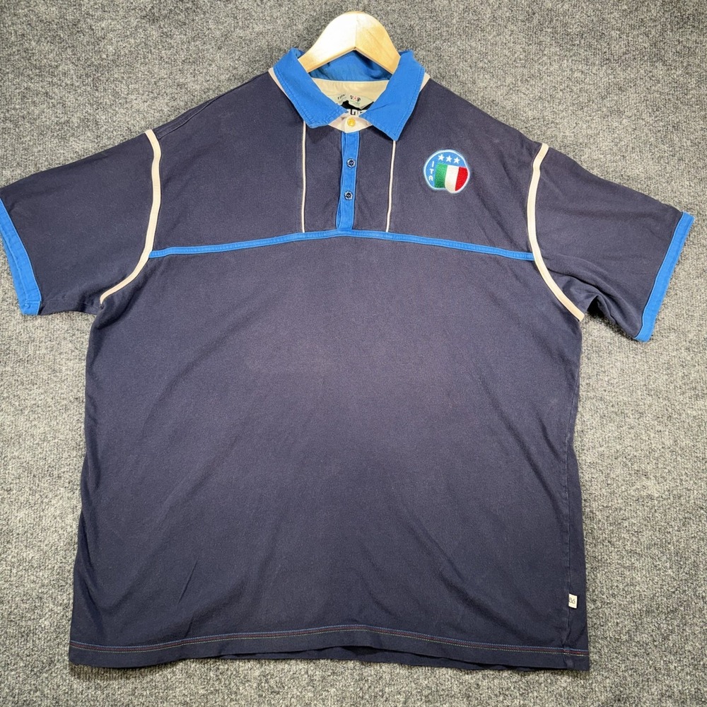 FIFA Italy Polo Shirt Men's 2XL Blue‎ Mexico World Cup 86 Vintage Soccer Futbol